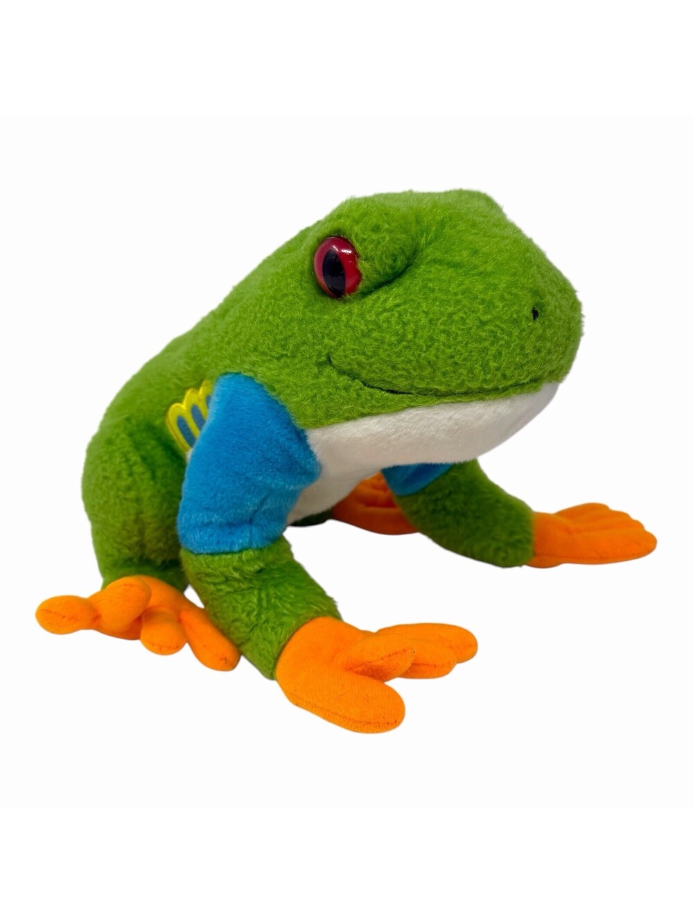Petting Zoo Red Eyed Tree Frog Plush Green Blue Orange Stuffed Animal 10 inch